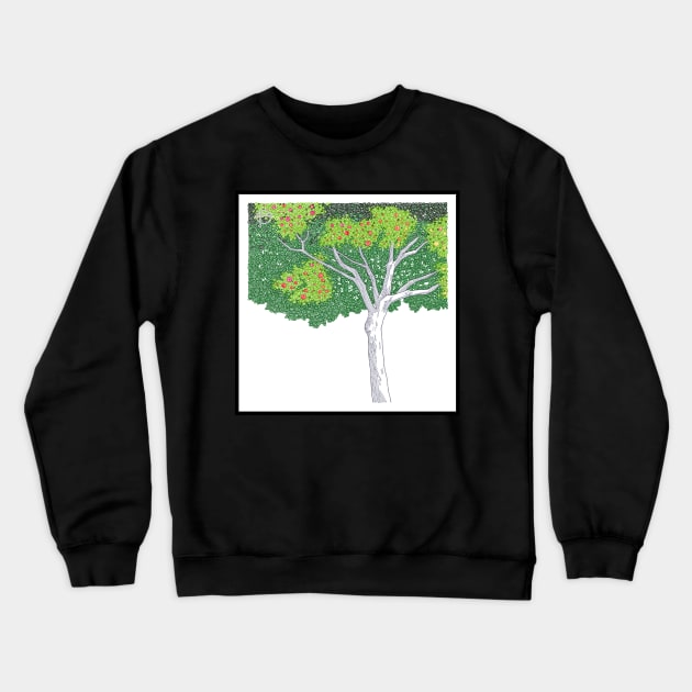 Green Tree Circle Design Crewneck Sweatshirt by pbdotman
